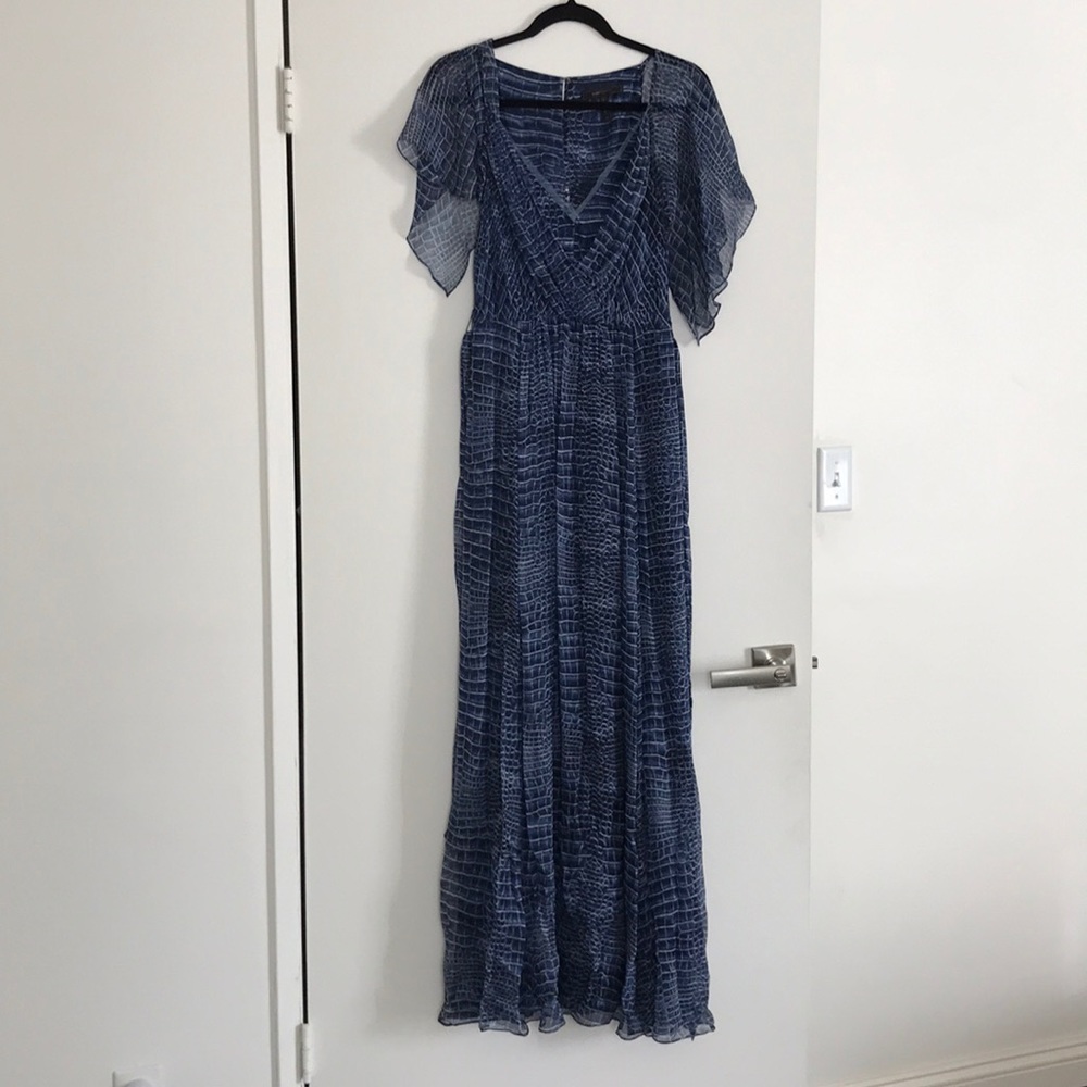BCBG navy blue scale long dress